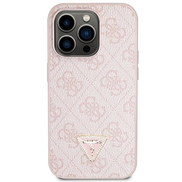 Guess case for iPhone 14 Pro 6,1&quot; GUHCP14LP4TDSCPP pink HC PU Leather Metal Logo Strass Crossbody 3666339147204