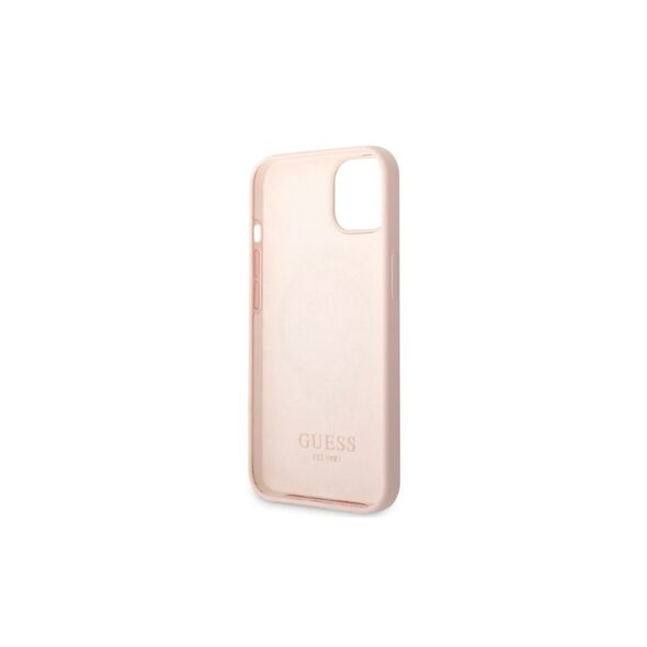 Guess case for iPhone 13 Pro Max 6,7&quot; GUHMP13XSPLP pink hard case Silicone Logo Plate MagSafe 3666339056889