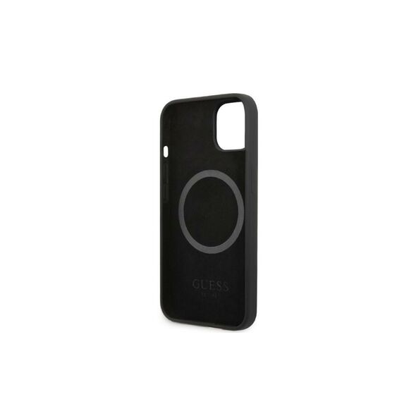 Guess case for iPhone 13 Pro / 13 6,1&quot; GUHMP13LSPLK black hard case Silicone Logo Plate MagSafe 3666339056834