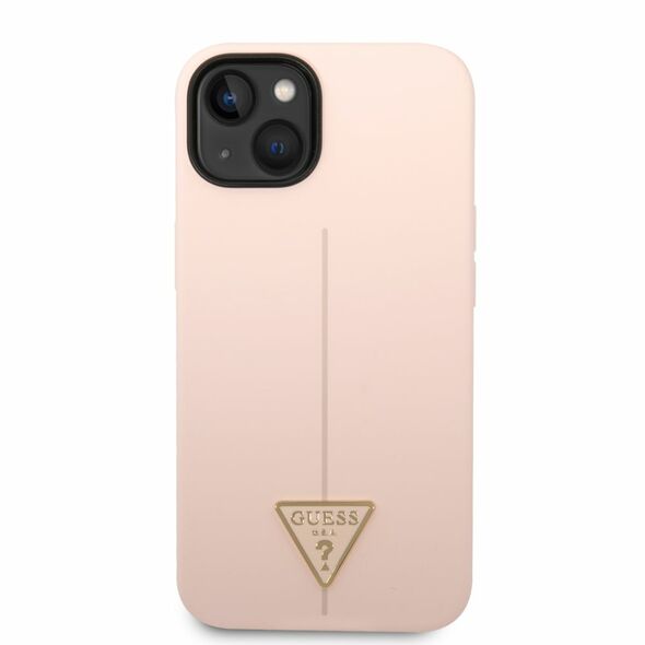 Guess case for iPhone 14 Pro Max 6,7&quot; GUHCP14XSLTGP pink hardcase Silicone Line & Triangle 3666339065959