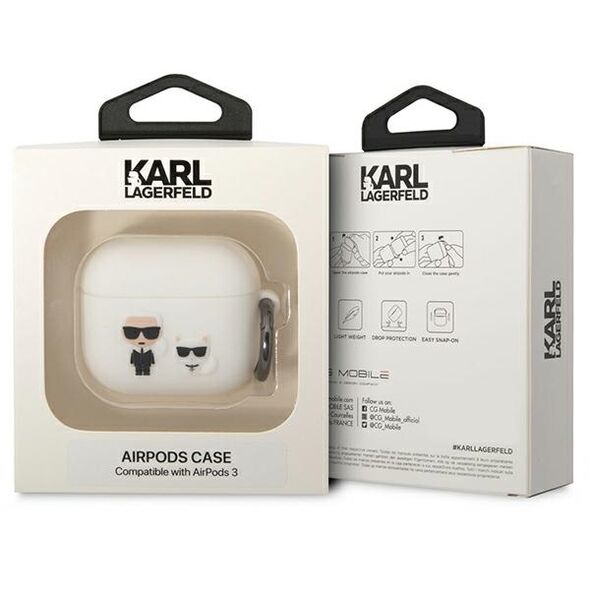 Karl Lagerfeld case for Airpods 3 KLACA3SILKCW white Silicone Karl & Choupette 3666339088217