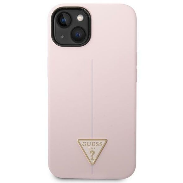 Guess case for iPhone 14 Plus 6,7&quot; GUHCP14MSLTGU purple hardcase Silicone Triangle 3666339065973
