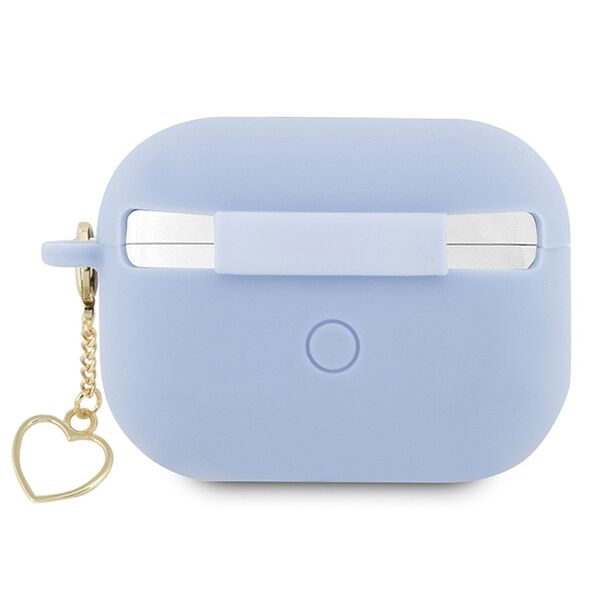 Guess case for AirPods Pro 2 GUAP2LSCHSB blue Silicone Heart Charm 3666339111007