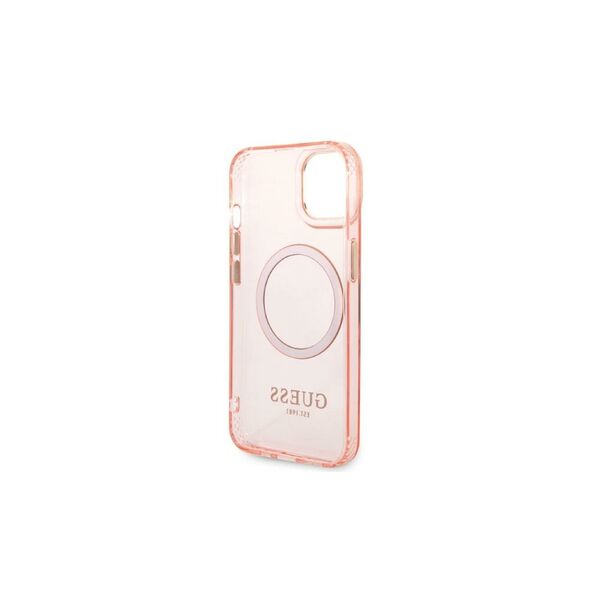 Guess case for iPhone 14 6,1&quot; GUHMP14SHTCMP pink HC Magsafe Gold Outline Translucent 3666339069667