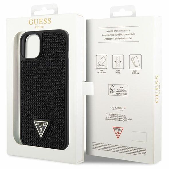 Guess case for iPhone 14 Plus 6,7&quot; GUHCP14MHDGTPK black hardcase Rhinestone Triangle 3666339120023