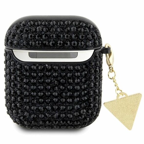 Guess case for AirPods 1 / 2 GUA2HDGTPK black Rhinestone Triangle Charm 3666339120597