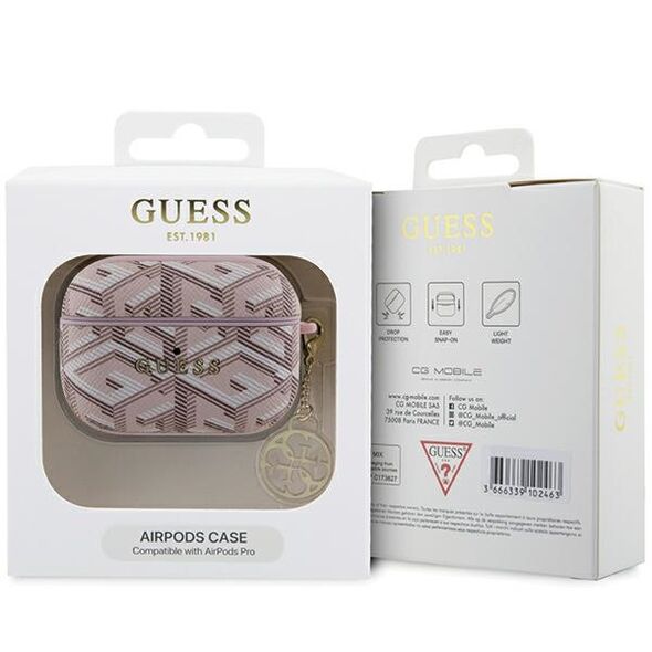 Guess case for AirPods Pro GUAPPGCE4CP pink Gcube Classic Gold Logo W/Charm 3666339171193
