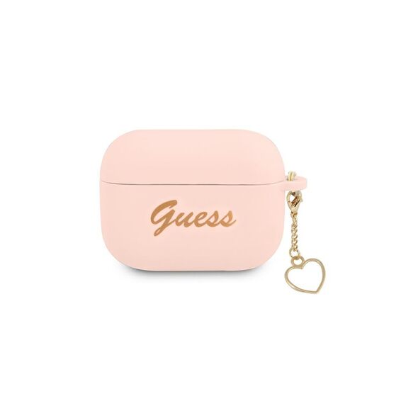 Guess case for Airpods Pro GUAPLSCHSP pink Silicone Heart Charm 3666339039011