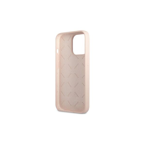 Guess case for iPhone 13 Pro Max GUHCP13XSLTGP pink hard case Silicone Triangle Logo 3666339041021