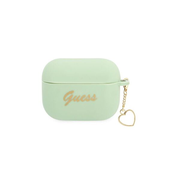 Guess case for Airpods Pro GUAPLSCHSN green Silicone Heart Charm 3666339039073