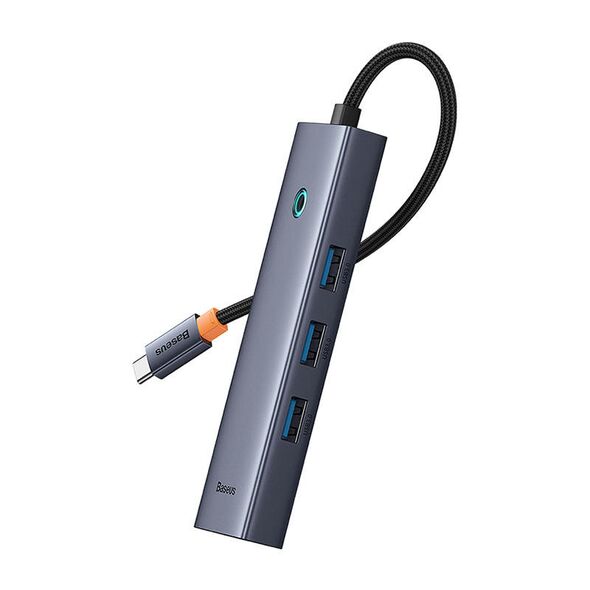 USB hub Baseus UltraJoy, 5 Port, Type-C to 3xUSB 3.0, RJ45, PD, Gray - 12071 έως 12 άτοκες Δόσεις