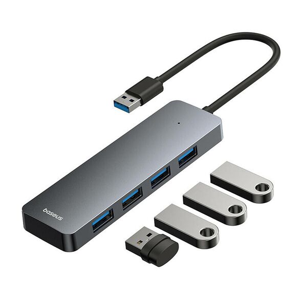 USB hub Baseus UltraJoy, 4 Port, USB to 4xUSB 3.0, 0.15m, Gray - 12072 έως 12 άτοκες Δόσεις