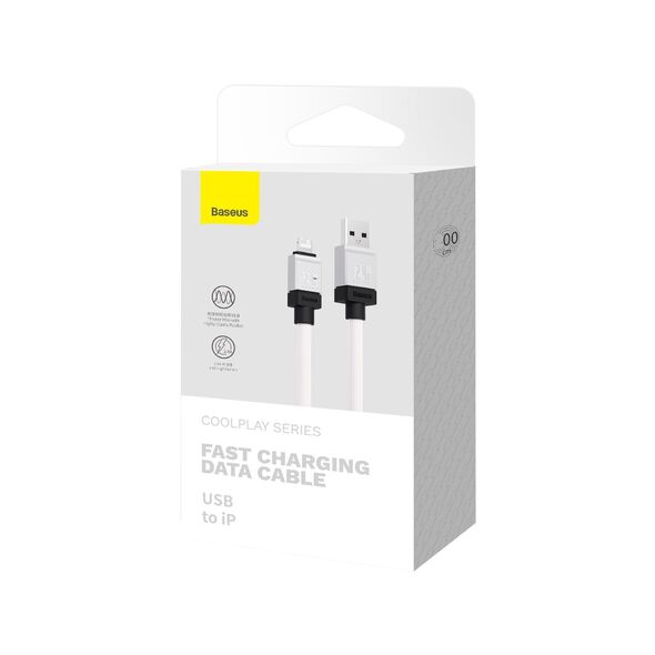 Data cable Baseus CoolPlay, Lightning, 1.0m, White - 40454 έως 12 άτοκες Δόσεις