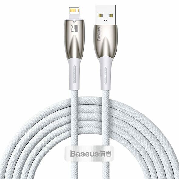 Data cable Baseus Glimmer, Lightning, 1.0m, White - 40460 έως 12 άτοκες Δόσεις
