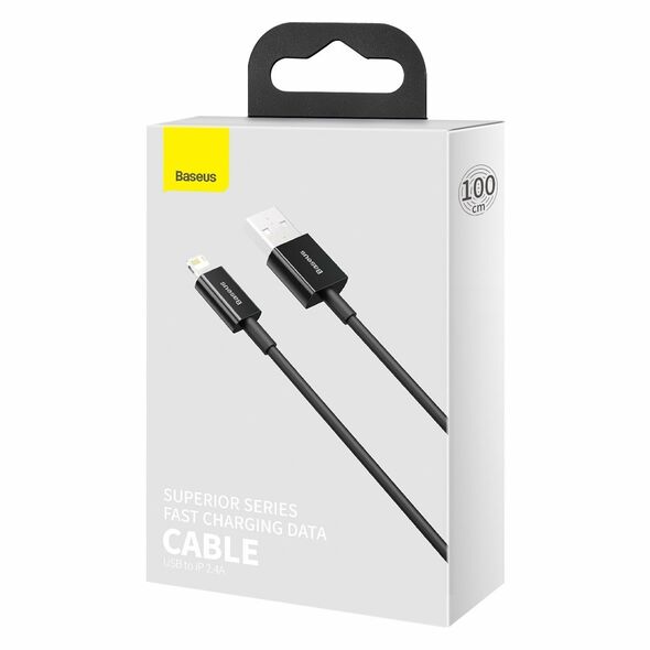 Data cable Baseus Superior, Lightning, 1.0m, Black - 40470 έως 12 άτοκες Δόσεις