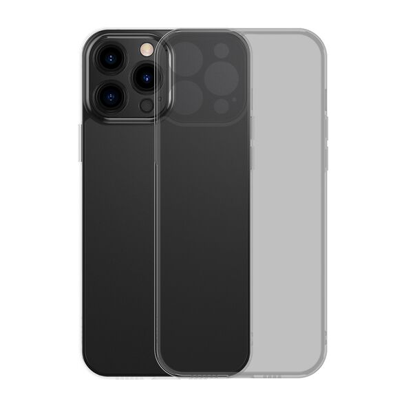 Baseus Frosted Glass Case Cover for iPhone 13 Pro Max Hard Cover with Gel Frame black (ARWS001101)