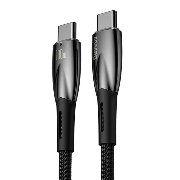 Data cable Baseus Glimmer, Type-C - Type-C, 100W, PD, 1.0m, Black - 40483 έως 12 άτοκες Δόσεις