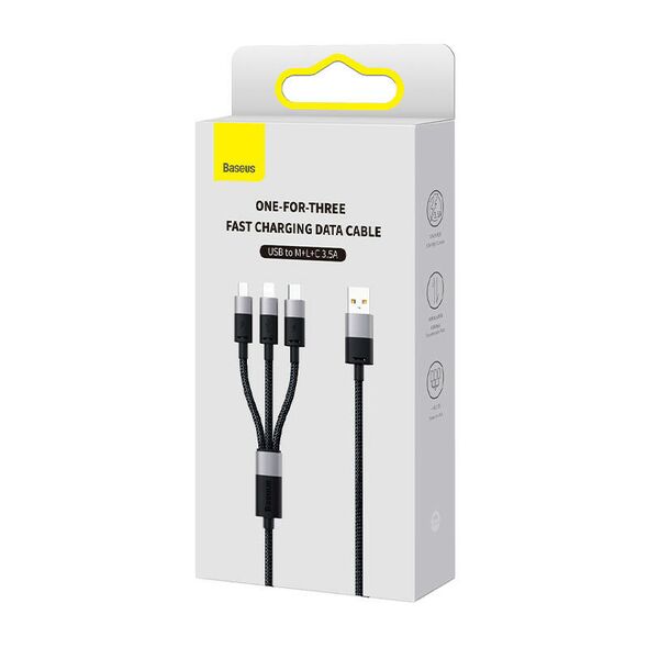 Charging cable Baseus StarSpeed, 3in1, Micro USB, Lightning, Type-C, 1.2m, Black - 40491 έως 12 άτοκες Δόσεις
