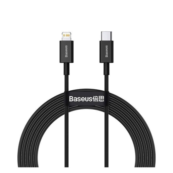 Baseus Superior USB-C to Lightning Cable 20W Μαύρο 2m (CATLYS-C01) (BASCATLYSC01) έως 12 άτοκες Δόσεις
