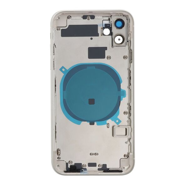 APPLE iPhone 11 - Back battery door cover middle frame housing with small parts White OEM SP61120W-3-O 80245 έως 12 άτοκες Δόσεις