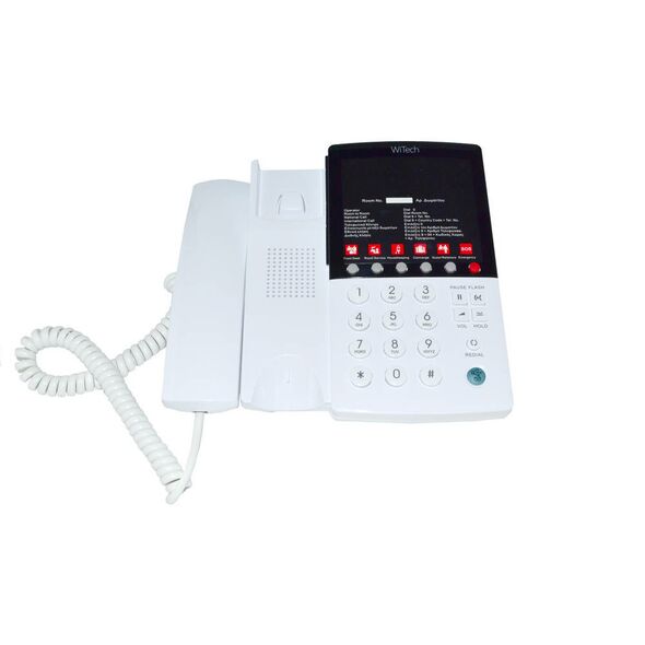Witech Τηλεφωνική Συσκευή Ξενοδοχειακού Τύπου Witech WT-5006 Λευκό με Ενεργό Emergency Button και Ανοιχτή Συνομιλία 10904 6925753100422
