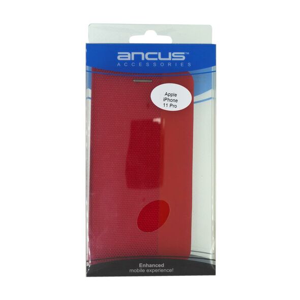 Ancus Θήκη Book Ancus Magnetic Canvas για Apple iPhone 11 Pro TPU Κόκκινη 26405 5210029069505