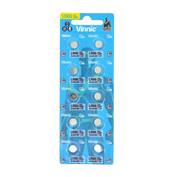 Vinnic Buttoncell Vinnic L626F AG4 LR66 Τεμ. 10 με Διάτρητη Συσκευασία 27830 4898338007367