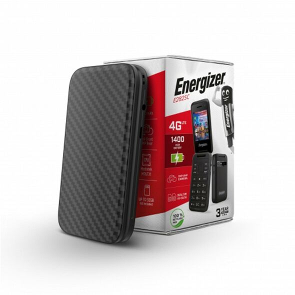 Maxcom Energizer Energy E282SC 512MB/4GB Dual Sim 4G 2.8" KaiOS 1400 mAh, Bluetooth, Camera, Μαύρο με 3 Χρόνια Εγγύηση 34463 3492548232789