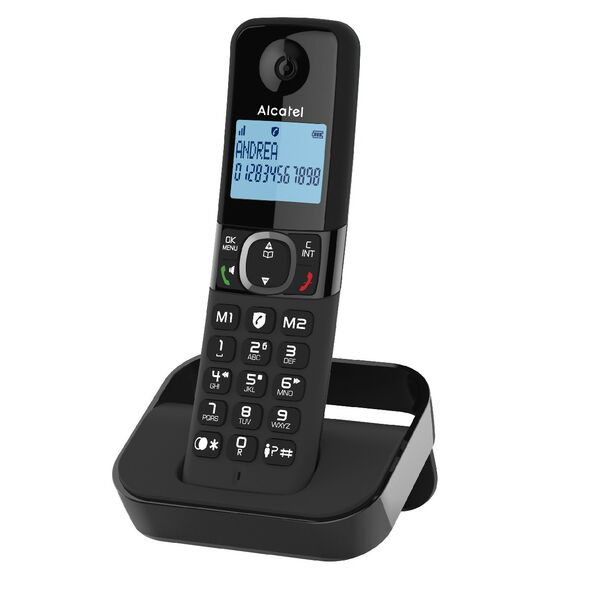 Alcatel Ασύρματο Ψηφιακό Τηλέφωνο Alcatel F860 DUO  με Ανοιχτή Ακρόαση και Δυνατότητα Αποκλεισμού Κλήσεων  Μαύρο 35884 3700601423884