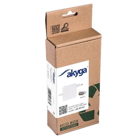 Akyga Τροφοδοτικό Notebook Akyga AK-ND-62 14.5V / 3.10A 45W MagSafe Apple 1.8m 38524 5901720135735