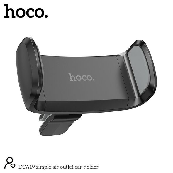 Hoco Βάση Στήριξης Αεραγωγού Αυτοκινήτου Hoco DCA19 Mini 360° Μαύρη για Συσκευές 50-80mm 39896 6931474764317