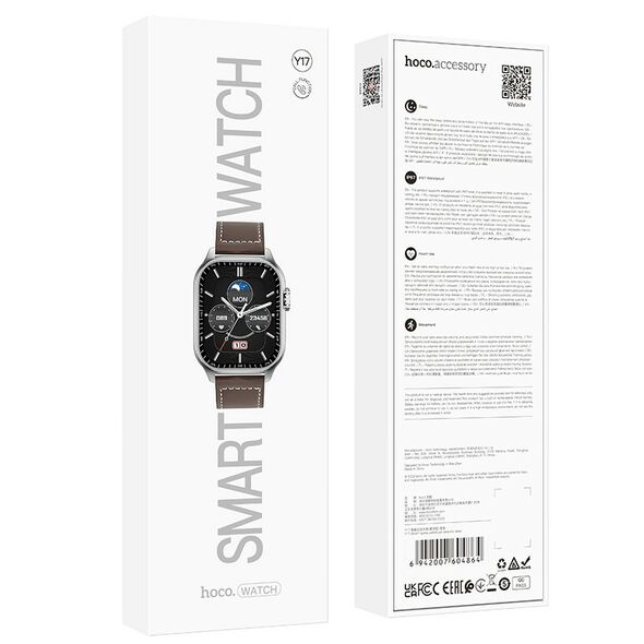 Hoco Smartwatch Hoco Y17 IP67 IPS Οθόνη 2.03" 300mAh V5.0 με Δυνατότητα Κλήσεων Ασημί 40452 6942007604864