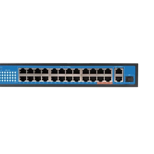 Ewind Ethernet Switch Ewind EW-S1627CF-AP 24x10/100Mbps  + 2x10/100/1000Mbps  RJ45 + 1x100/1000Mbps  Gigabit Uplink PoE Fiber Switch 40541 40541