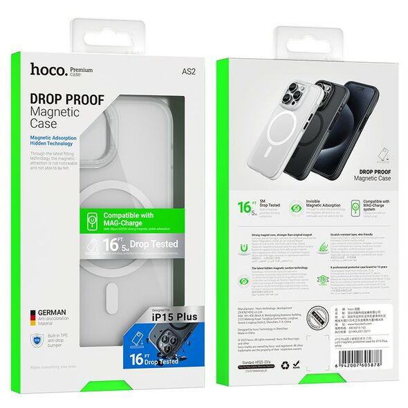 Hoco Θήκη Hoco Premium Series Drop Proof Magnetic Mag-charge για Apple iPhone 15 Plus Λευκή 40593 6942007605878