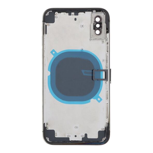 APPLE iPhone X - Back battery door cover middle frame housing with small parts Black HQ SP61115BK-3-HQ 80318 έως 12 άτοκες Δόσεις