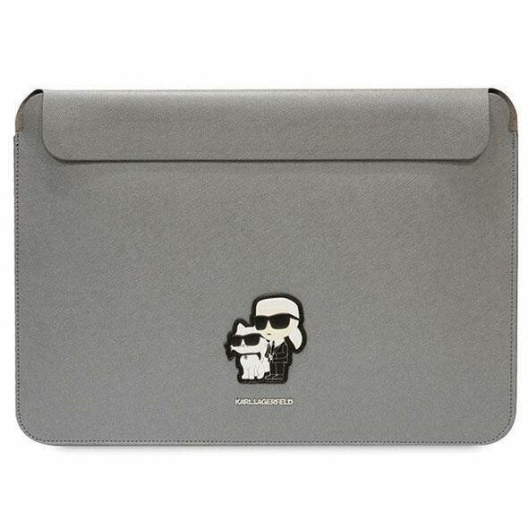 Karl Lagerfeld Saffiano Karl&amp;Choupette case for a 16&quot; laptop - silver
