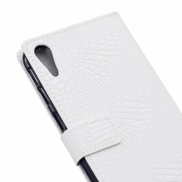 Wallet leather HTC DESIRE 830 crocodile texture white 09046900