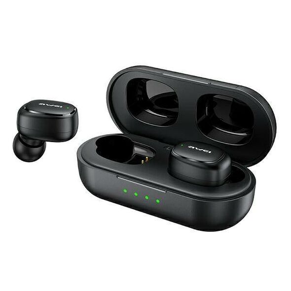 Bluetooth 5.1 TWS Headphones + AWEI Docking Station (T13Pro) black 6954284001823