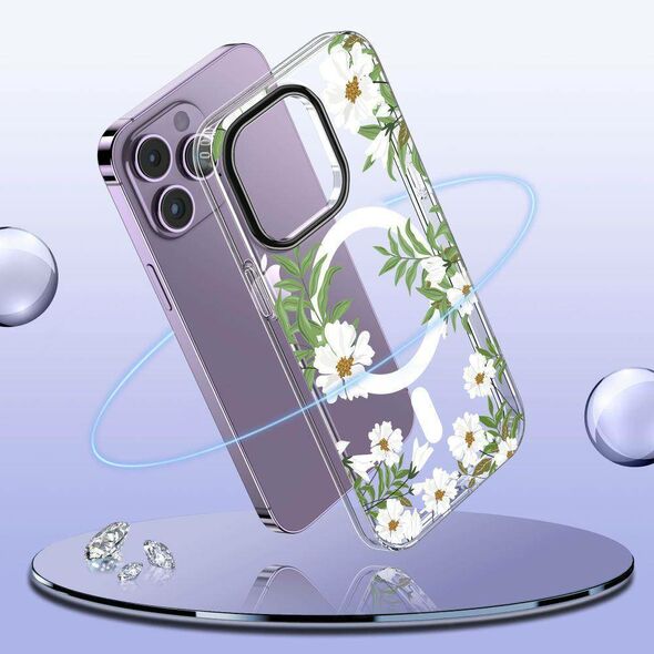 Case IPHONE 14 PRO Tech-Protect MagMood MagSafe Spring Daisy transparent 9319456605228