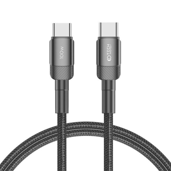 Cable USB Type - USB Type C PD100W / 5A 1m Tech-Protect UltraBoost EVO black 5906203690602