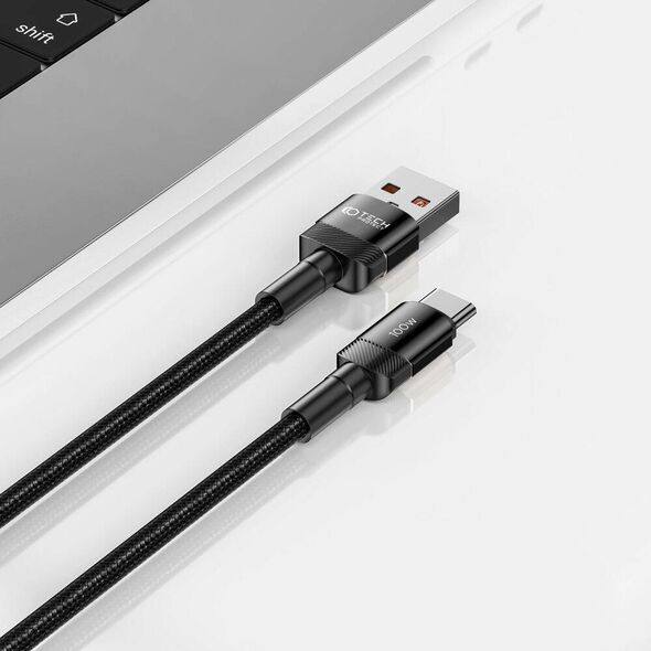 Cable USB - USB Type C 100W / 5A 0.25m Tech-Protect UltraBoost EVO black 5906203690695