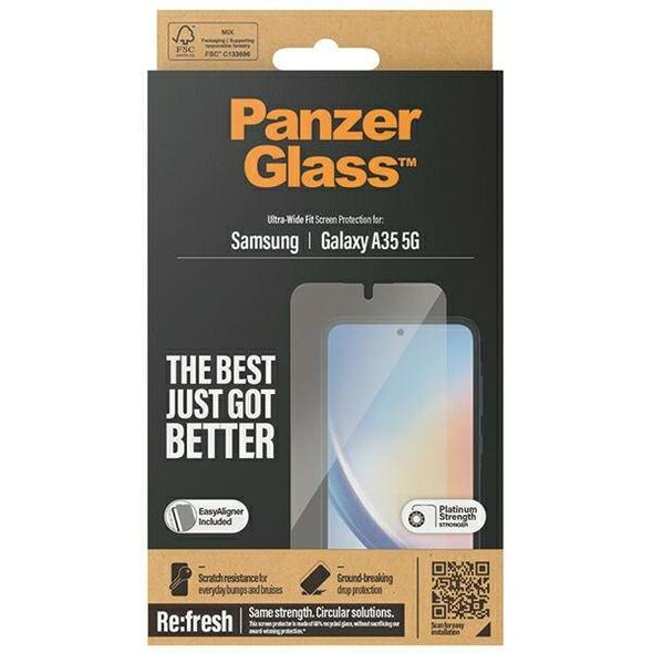 Tempered Glass SAMSUNG GALAXY A35 5G PanzerGlass Ultra-Wide Fit Screen Protection Easy Aligner Included (7357) 5711724073571