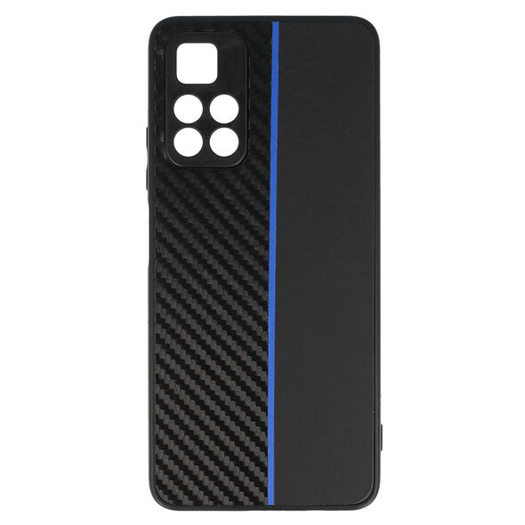 Tel Protect CARBON Case for Xiaomi Redmi Note 11 5G/Note 11S 5G/Poco M4 Pro 5G Black with blue stripe 5900217913412
