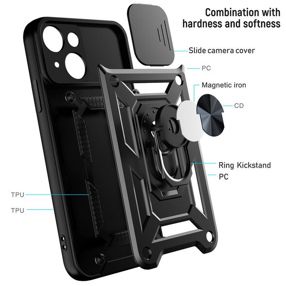 Slide Camera Armor Case for Samsung Galaxy A13 4G Black 5900217944041