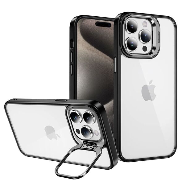 Tel Protect Kickstand case + camera glass (lens) for Iphone 13 black 5900217022497