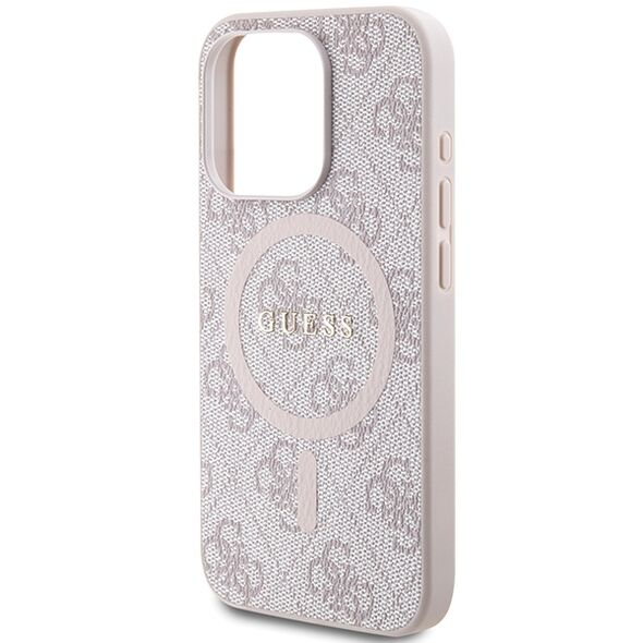 Guess case for iPhone 15 Pro Max 6,7&quot; GUHMP15XG4GFRP pink HC MAGSAFE PU 4G RING CLASSIC LOGO 3666339226770