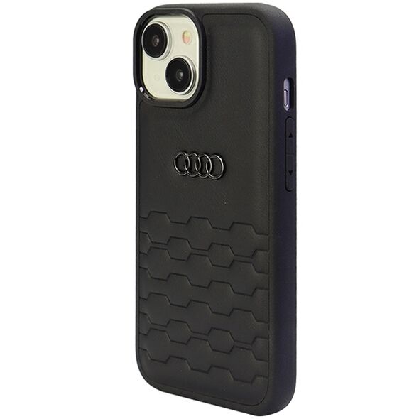 Audi case for iPhone 13 / 14 / 15 6,1&quot; AU-TPUPCIP15-GT/D2-BK black hardcase GT Synthetic Leather 6955250226509
