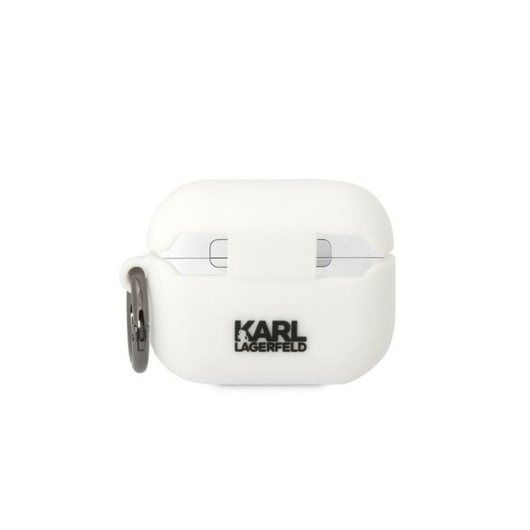 Karl Lagerfeld case for Airpods Pro KLACAPSILKCW white Silicone Karl + Choupette 3666339088200