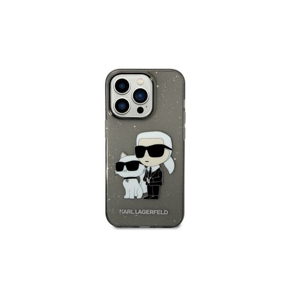 Karl Lagerfeld case for iPhone 14 Pro 6,1&quot; KLHCP14LHNKCTGK black hardcase Gliter Karl&Choupette 3666339087227