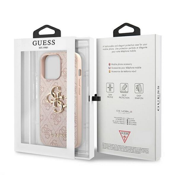 Guess case for iPhone 13 Pro / 13 6,1&quot; GUHCP13L4GMGPI pink hard case 4G Big Metal Logo 3666339024857